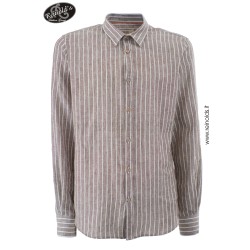 CAMICIA DA UOMO BACCHETTATA A MANICHE LUNGHE Yes Zee C521 UA00