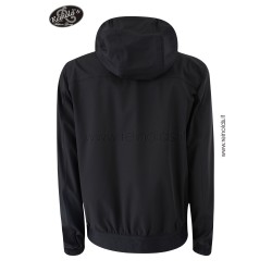 GIUBBINO DA UOMO TIPO BOMBER IN TESSUTO TRASPIRANTE ANTIPIOGGIA CON CAPPUCCIO STACCABILE Yes Zee J503 NT00  b 0801 NERO Tessuto: