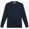 MAGLIONCINO GIROCOLLO IN COTONE 100% CON LOGO RICAMATO SUL DAVANTI BOY'S ROUND NECK SOLID da Ragazzo Navy blue K34301 SUN68