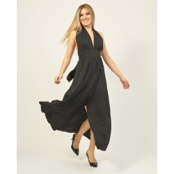 ABITO DONNA LUNGO CON FASCIA ANNODATA DIETRO    Yes Zee A404 Y600  b 0801 NERO                           Tessuto: 100%VI