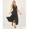 ABITO DONNA LUNGO CON FASCIA ANNODATA DIETRO    Yes Zee A404 Y600  b 0801 NERO                           Tessuto: 100%VI