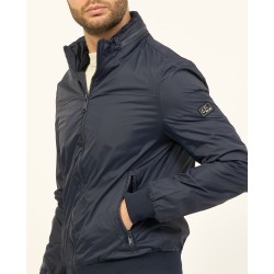 Giubbino leggero da uomo tipo bomber con elastico in vita J565/QN00  BLU NAVY 0710 Yes Zee