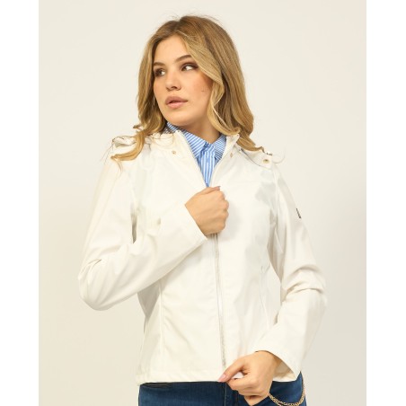 GIUBBINO DONNA IN SOFTSHELL CON CAPPUCCIO Yes Zee J415 QD00  b 0107 GESSO Tessuto: 100%PL