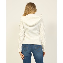 GIUBBINO DONNA IN SOFTSHELL CON CAPPUCCIO Yes Zee J415 QD00  b 0107 GESSO Tessuto: 100%PL