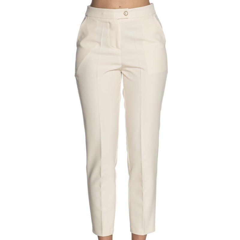 PANTALONE DONNA CHINOS, TESSUTO TECNICO         Yes Zee P384 CC00  b 0250 ECRU                           Tessuto: 95%PL 5%EA