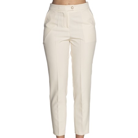 PANTALONE DONNA CHINOS, TESSUTO TECNICO         Yes Zee P384 CC00  b 0250 ECRU                           Tessuto: 95%PL 5%EA