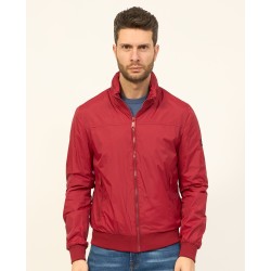 GIUBBINO UOMO TIPO BOMBER CON CAPPUCCIO NASCOSTO Yes Zee J565 QN00  b 0505 ROSSO Tessuto: 100%NY