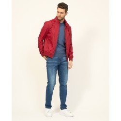 GIUBBINO UOMO TIPO BOMBER CON CAPPUCCIO NASCOSTO Yes Zee J565 QN00  b 0505 ROSSO Tessuto: 100%NY