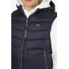 PIUMINO DA UOMO SMANICATO TRAPUNTATO CON CAPPUCCIO STACCABILE  Yes Zee J900 Q600 a 0710 BLU NAVY Tessuto: 100%NY