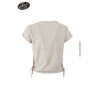 T-SHIRT DONNA SCOLLO A V, COULISSE AL FONDO     Yes Zee T270 S700  b 0222 BEIGE                          Tessuto: 95%CO  5%EA