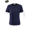 T-SHIRT DONNA GIROCOLLO, MANICHE CORTE  Yes Zee T267 S100  b 0713 BLU                            Tessuto: 100%CO