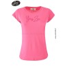 T-SHIRT DA DONNA GIROCOLLO MANICHE CORTE LOGATA DAVANTI  Yes Zee T257 TL02  b 0424 FUCSIA Tessuto: 100%CO