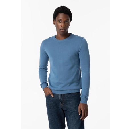 Maglia girocollo da Uomo 10041585 Boss b 754 Blue Tessuto: 100% COTTON