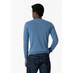 Maglia girocollo da Uomo 10041585 Boss b 754 Blue Tessuto: 100% COTTON