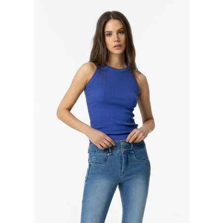 Top da Donna 10053903 Brave_2 b 760 Blue Tessuto: 95% COTTON 5% ELASTANE