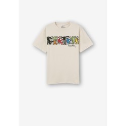 T-shirt da Ragazzo 10055166 Keith b 116 Beje Tessuto: 100% COTTON