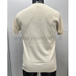 MAGLIA UOMO GIROCOLLO A MANICHE CORTE Yes Zee M715 DH00  b 0250 ECRU  Tessuto: 100%CO