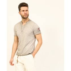 T-SHIRT UOMO SERAFINO IN COTONE CON BOTTONI YES ZEE