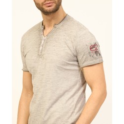 T-SHIRT UOMO SERAFINO IN COTONE CON BOTTONI YES ZEE