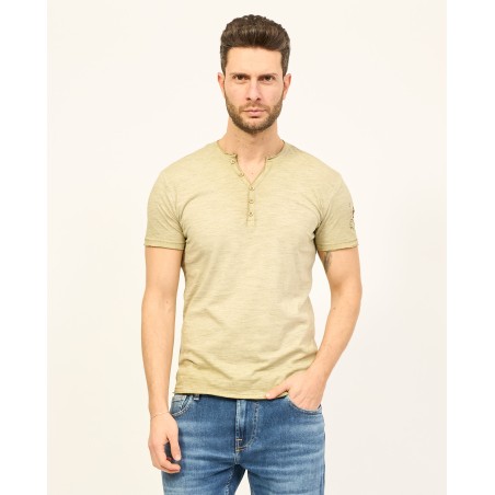 T-SHIRT UOMO SERAFINO IN COTONE CON BOTTONI YES ZEE 