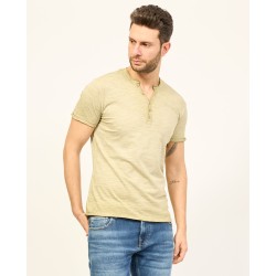 T-SHIRT UOMO SERAFINO IN COTONE CON BOTTONI YES ZEE 