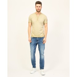 T-SHIRT UOMO SERAFINO IN COTONE CON BOTTONI YES ZEE 