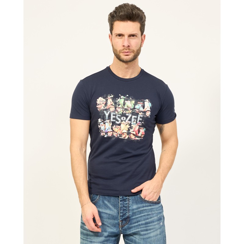 T-SHIRT UOMO IN COTONE CON STAMPA YES ZEE 