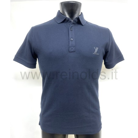 POLO DA UOMO IN COTONE ELASTICIZZATO Yes Zee T782 TA00 0710 BLU NAVY