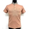 POLO DA UOMO CON COLLO ALLA COREANA LAVORATO Yes Zee T714 S400  b 0584 TERRACOTTA