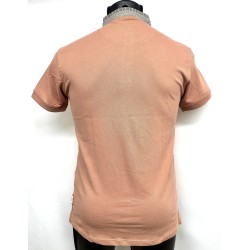 POLO DA UOMO CON COLLO ALLA COREANA LAVORATO Yes Zee T714 S400  b 0584 TERRACOTTA