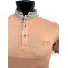 POLO DA UOMO CON COLLO ALLA COREANA LAVORATO Yes Zee T714 S400  b 0584 TERRACOTTA