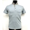 POLO DA UOMO CON COLLO ALLA COREANA LAVORATO Yes Zee T714 S400 0633 AZZURRO POLVERE