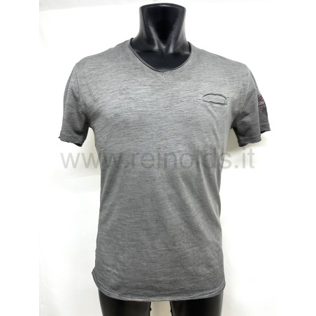 T SHIRT UOMO SCOLLO A V CON TASCHINO INTERNO Yes Zee T757 T300 0835 ANTRACITE