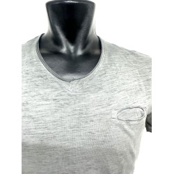 T SHIRT UOMO SCOLLO A V CON TASCHINO INTERNO Yes Zee T757 T300 0835 ANTRACITE