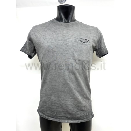 T-SHIRT UOMO GIROCOLLO CON TASCHINO INTERNO E MANICHE CORTE Yes Zee T753 T300 0835 ANTRACITE