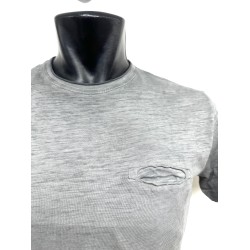 T-SHIRT UOMO GIROCOLLO CON TASCHINO INTERNO E MANICHE CORTE Yes Zee T753 T300 0835 ANTRACITE