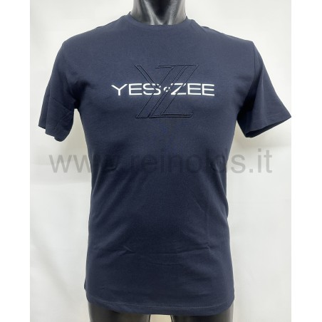 T-SHIRT UOMO GIROCOLLO A MANICHE CORTE Yes Zee T769 TE03 0710 BLU NAVY