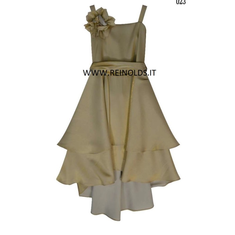 VESTITO ELEGANTE SMANICATO da Ragazza ORO 023349 Sarah Chole