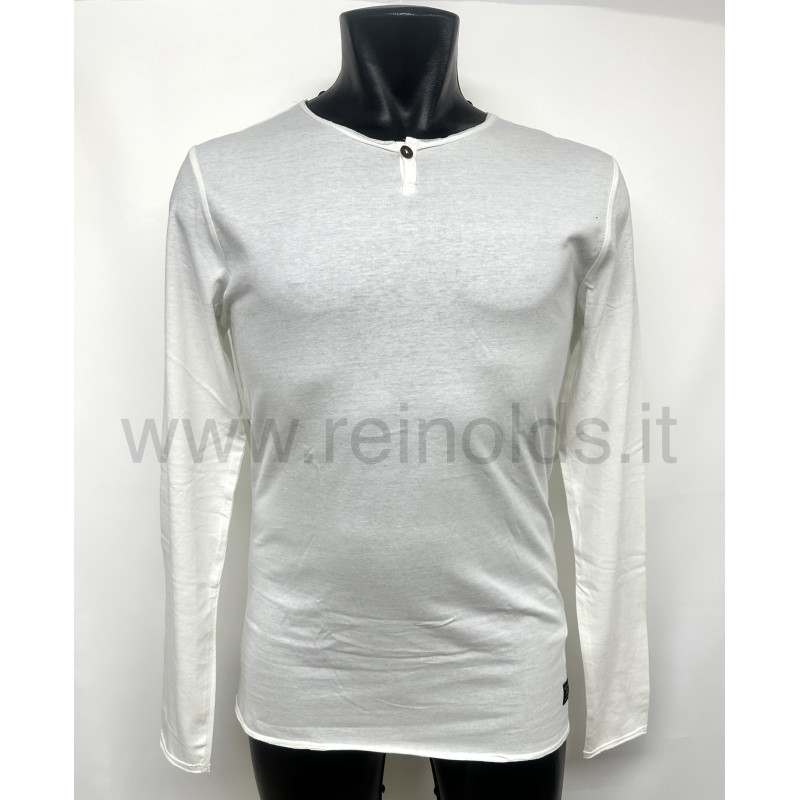 T SHIRT A MANICHE LUNGHE DA UOMO CON COLLO SERAFINO