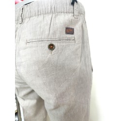 PANTALONE DA UOMO IN MISTO LINO CON COULISSE IN VITA Yes Zee P683 PE00