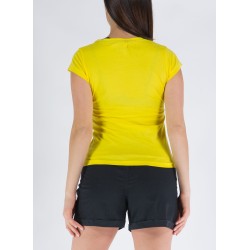 T-shirt da donna girocollo a maniche corte con stampa sul davanti T257/T903  GIALLO   0322 Yes Zee