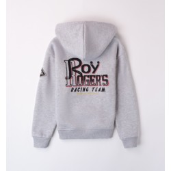 ROY ROGERS FELPA APERTA A MANICHE LUNGHE CON ZIP  E CAPPUCCIO RA129 8992 c