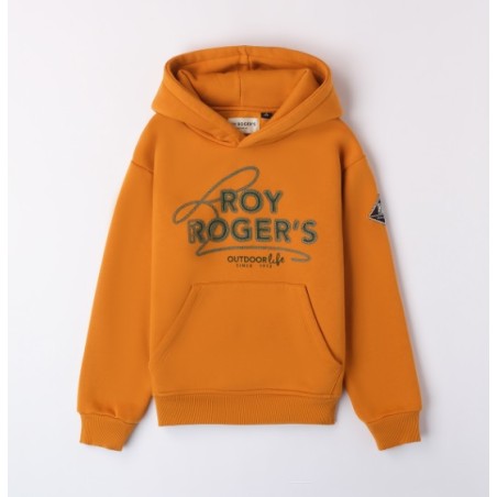 ROY ROGERS FELPA CHIUSA CON CAPPUCCIO E LOGO RA136 1655 c