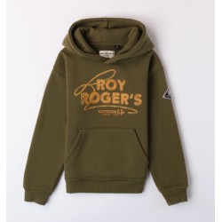 ROY ROGERS FELPA CHIUSA CON CAPPUCCIO E LOGO RA136 5563 c