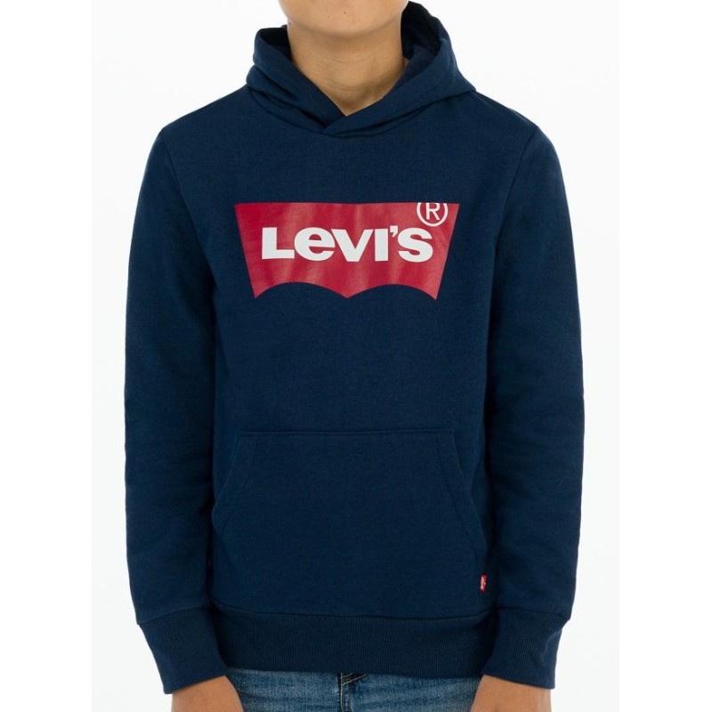 FELPA CHIUSA CON CAPPUCCIO BATWING SCREENPRINT da Ragazzo. C8D DRESS BLUES 9E8778 Levi's