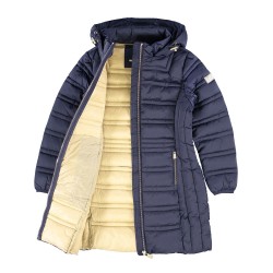 CAPPOTTO DA RAGAZZA - BIMBA TRAPUNTATO CON CAPPUCCIO STACCABILE  Yes Zee O017 M8JJ  a 0710 BLU NAVY