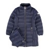 CAPPOTTO DA RAGAZZA - BIMBA TRAPUNTATO CON CAPPUCCIO STACCABILE  Yes Zee O017 M8JJ  a 0710 BLU NAVY