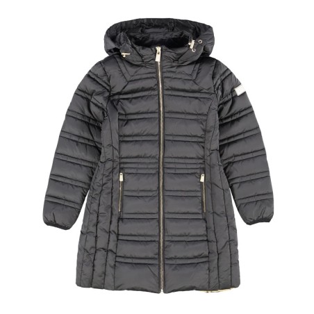 CAPPOTTO DA RAGAZZA - BIMBA TRAPUNTATO CON CAPPUCCIO STACCABILE Yes Zee O017 M8JJ  a 0801 NERO