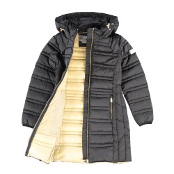 CAPPOTTO DA RAGAZZA - BIMBA TRAPUNTATO CON CAPPUCCIO STACCABILE Yes Zee O017 M8JJ  a 0801 NERO