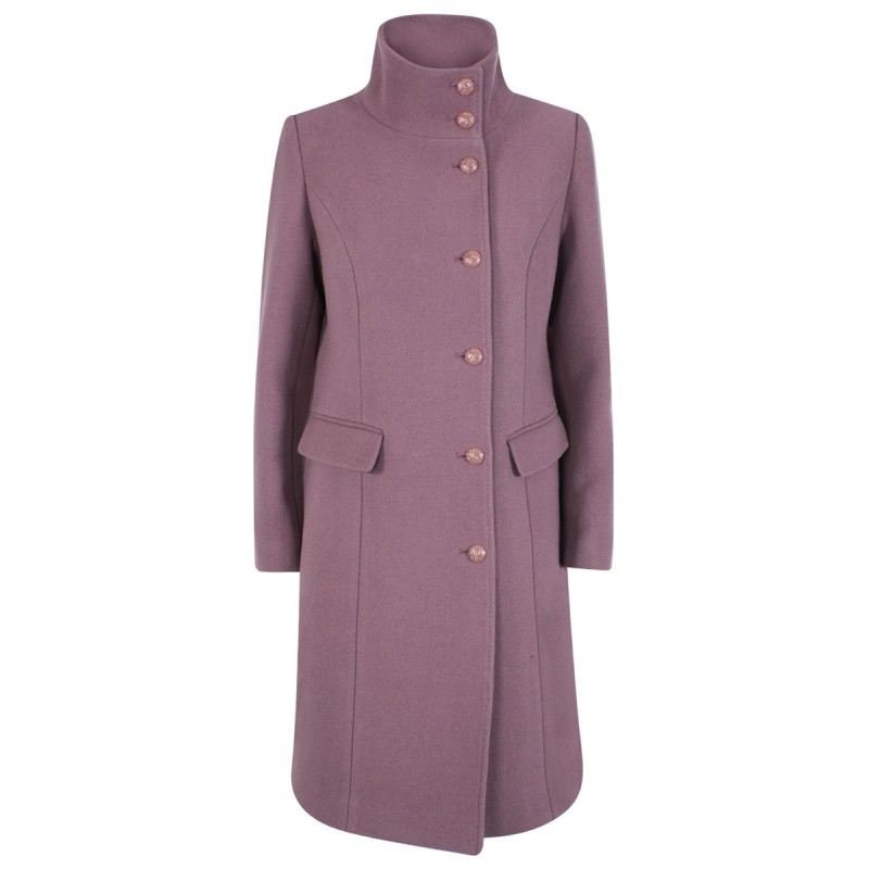 CAPPOTTO DONNA COLLO ALTO, ALLACIATURA LATERALE Yes Zee O011 KK00  a 0460 MALVA Tessuto: 70%PL 20%WO 10%AF                      